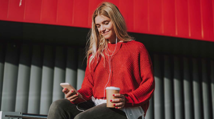a woman looking at her phone